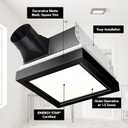 Broan-NuTone 110 CFM Decorative Bathroom Exhaust Fan with LED Light and Matte Black Trim, ENERGY STAR® certified