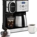 Cuisinart 12-Cup Coffee Maker, Single-Serve Brewer Glass Carafe, Automatic Hot & Iced Coffee Machine, Brew Strength Control and Pause, SS-16, Stainless Steel