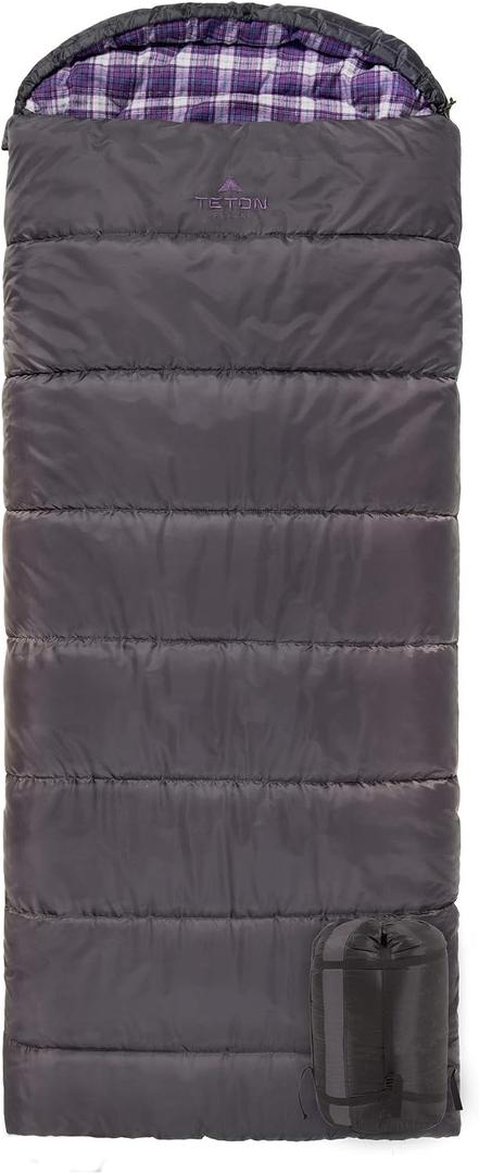 Teton Fahrenheit Regular, 0 Degree Sleeping Bag, All Weather Bag for Adults and Kids Camping Made Easy and Warm Compression Sack Included