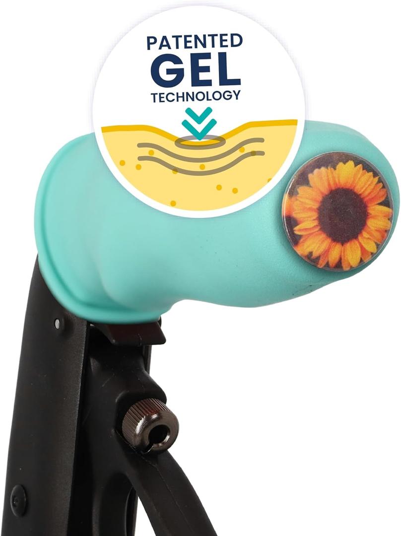 MyRollerSleeve  Rollator Handle Cover (set of 2) with Gel Pads, Prevent Hand Pain, Sore Hands, with Comfy Gel Cushion, Suitable for Walker and Wheelchair, Turquoise/Yellow/Black/Orange