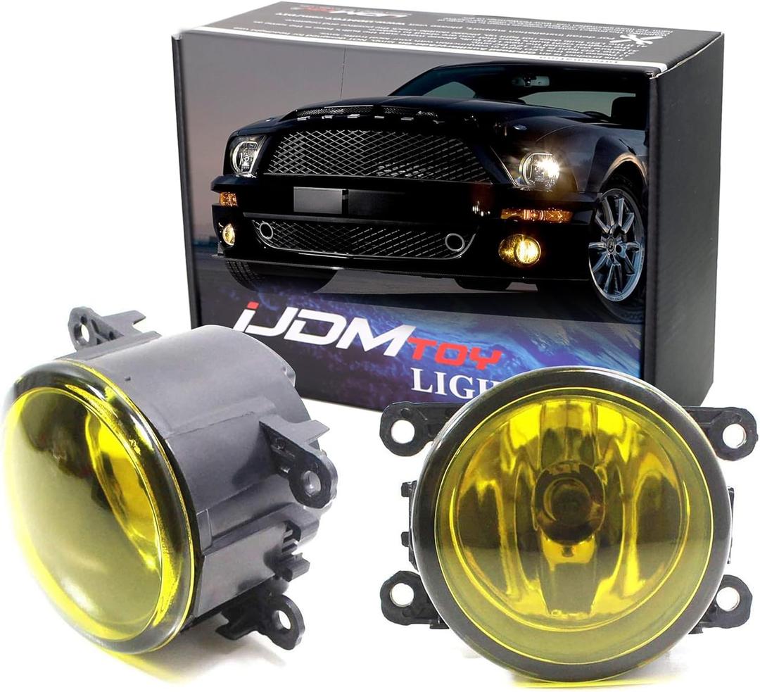 iJDMTOY Pair Selective Yellow Lens Fog Light Lamp Assemblies w/ 55W H11 Halogen Bulbs Compatible with Acura Honda, Compatible with Ford, Compatible WithNissan Subaru Suzuki etc iJDMTOY Pair Selective Yellow Lens Fog Light Lamp Assemblies w/ 55W H11 Halogen Bulbs Compatible with Acura Honda, Compatible with Ford, Compatible WithNissan Subaru Suzuki etc