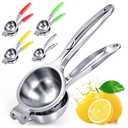Lemon Squeezer Large, Lemon Squeezer Juicer Stainless Steel, Heavy Duty Manual Citrus Juicer Hand Press, Kitchen Tools Lime Squeezer Bar Tool, Easy to Clean Metal Lemon Hand Press