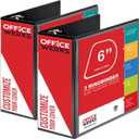 Performore - 2 Pack of 6 Inch 3 Ring Binder with Locking Angle D Rings, Professional Heavy Duty Large Storage Binder with Pockets, Fits 8.5 x 11 Inch Sheets, Non-Stick Clear View Cover, Customizable