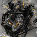 Brightever LED Outdoor String Lights 100FT Patio Lights with 52 Shatterproof ST38 Vintage Edison Bulbs, Outside Hanging Light Waterproof for Porch, Deck, Garden, Backyard, Balcony, 2700K Dimmable (100FT-Warm White, Black Wire)