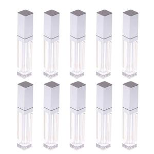 10 Pcs 7.5ml Plastic Square Clear Lip Gloss Tubes Vials with Mirror LED Light Lip Glaze Tube Bottles Refillable Makeup Lipstick Tube DIY Cosmetic Container Travel for Woman Girl(Silver)