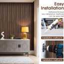 WPC Slat Wall Panels 16 Pack 48" x 6", Waterproof Fluted Wall Paneling, Accent 3D Wall Panel for Wall Decor, Bathroom, Bedroom, Office - Low Grille Walnut (Cover Approx.32 sq.ft)