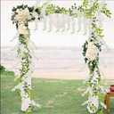 CISDUEO 2 Pcs Wisteria Hanging Flowers Wisteria Flowers Vine Garland Wedding Arch Decoration White Artificial Wisteria Vines Hanging Flower Vines Silk for Party Garden Home Table Backdrop 6 Feet