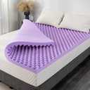 3 Inch Egg Crate Twin Memory Foam Mattress Topper, Cooling Gel Infused Foam Mattress Topper for Pressure Relief, CertiPUR-US Certified Twin Bed Topper, Purple, 38"75"