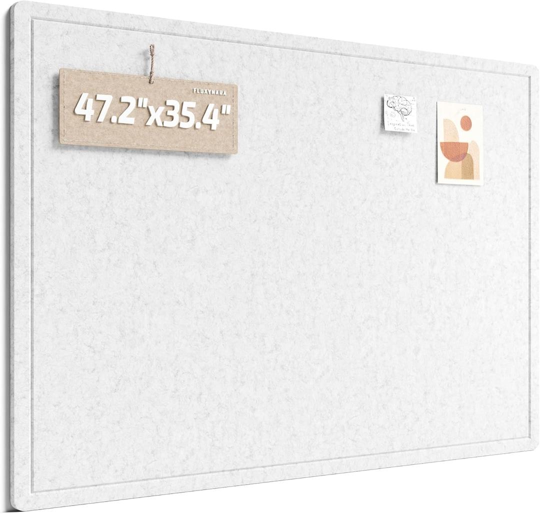 Fluxynara Felt Bulletin Board, 47.2" x 35.4", Light Gray