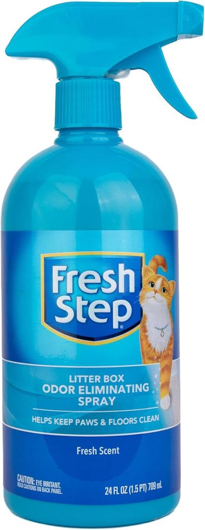 Fresh Step Cat Litter Box Odor Eliminating Spray - Odor Neutralizing Cat Deodorizer Spray for Kitty Litter Box, 24 Fl Oz