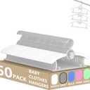 HGYZE Kid Hangers for Closet 50pcs, Grey Infant Clothes Hanger 11-14" Adjustable Plastic Baby Coat Perchas with Bear Hook, Non-Slip Children Outfit Hangars for Girl Boy Toddler Newborn Teen Clothing