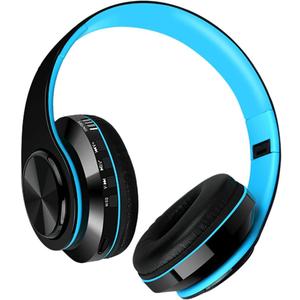 Wireless Headphones over Ear Headphones Wireless Overhead Head Phones for Tv Listening, Pc Gaming, Phone with Mic Earphones Headphone Cordless Cheap Overear Foldable Overearheadphones, Blue