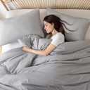 ROSGONIA Queen Comforter Set Grey, 3pcs Bedding Comforter Sets (1 Gray Comforter & 2 Pillowcases) All Season Soft Lightweight Bedspread Blanket Quilt