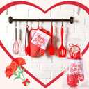 Maxdot 84 Pcs Holiday Baking Gift Set with Oven Mitts, Pot Holders, Silicone Utensils, Greeting Cards & Gift Packaging - Christmas Kitchen Essentials for Mom, Family, and Holiday Cooking