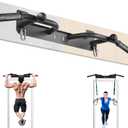 Wall Mounted Pull Up Bar - Heavy Duty Chin Up Bar, Pull-Up Bar for Garage, Joist, Wall Mount - Multifunctional Fitness Bar, Supports up to 600 Lbs (Black)
