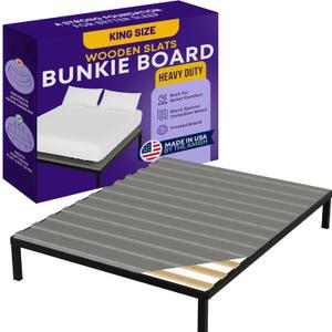 Greaton, Wooden King Bed Slats for Support Under Mattress with Cover  Replacement Wood Slats for King Size Bed Frame  Under Mattress Support Without Extra Height  3.38-Inch Standard Width