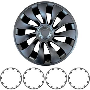 Wheel Rim Protector for Tesla Model Y Performance 21 Inch berturbine Wheels All-In-One Car Tire Trim Rings Rim Case Hubcaps Wheel Cover 2020-2024 Model Y Accessories (Gunpowder)