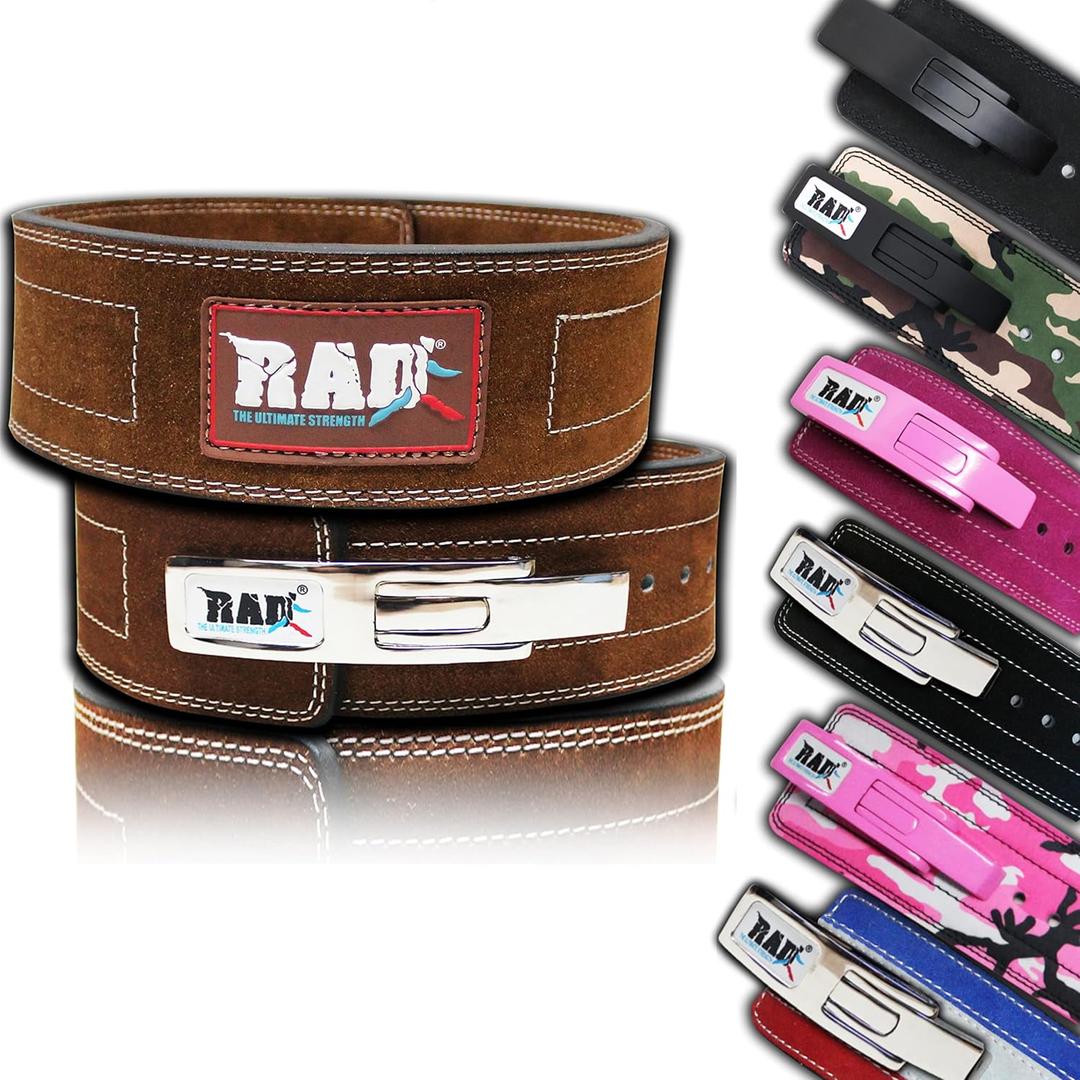 RAD Lever Weight Lifting Gym Belt for Men & Women Size 63 TO107 CM,Thick 10MM & Width 4 Inch Lever Powerlifting Belts for Women Dead Lift Workout Belt Leather Weight Lifting Lever Gym Squat Belt