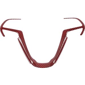JeCar Steering Wheel Trim Cover Interior Decoration Trim Kit for 2014-2020 Jeep Grand Cherokee & Jeep Cherokee, Red Carbon Fiber