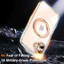 ZHK 360 Rotatable Ring for iPhone 16 Plus Case Magnetic, [Military Grade Drop Proof] [Translucent Frosted Back Panel] Slim Non-Slip Matte Phone Case for iPhone 16 Plus 6.7'', Gold