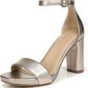 Naturalizer Women's Joy Heeled Sandals, Light Bronze Metallic Leather, 9