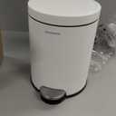 SONGMICS Bathroom Trash Can, 1.6 Gallon (6 L) Small Toilet Garbage Bin with Lid, Soft-Close, Stainless Steel, Pedal, Inner Bucket, Bedroom, Cloud White ULTB016WZ01
