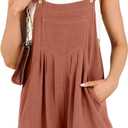ANRABESS Women's Summer Casual Rompers Bib Short Overalls Loose Linen Jumpsuit Beach Outfits Travel Vacation Clothes (Medium)
