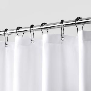 downluxe Waterproof Fabric Shower Curtain Liner, Soft Cloth Shower Liner with 3 Magnets, Machine Washable & Hotel Quality Bathroom Curtain, 70" W x 72" L, White