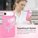 3 x BENTOBEN Magnetic for iPhone Air Case 2025, Clear Crystal Glitter Bling iPhone Air Phone Case [Compatible with MagSafe] Shockproof Sparkly Cute Women Girls Cover for iPhone 17 Air 6.5", Hot Pink