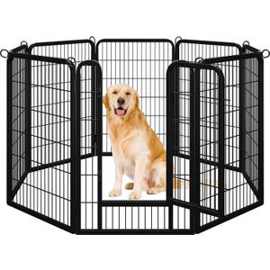 Yaheetech Dog Playpen Outdoor, 40 inch 8 Panels Dog Pen Indoor Heavy Duty Puppy Exercise Pen Metal Pet Fence for RV Camping/Yard/Garden