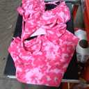ZAFUL Womens Tankini Swimsuits Smocked 2 Piece Bathing Suits Modest Tie Back Swimwear, Size M