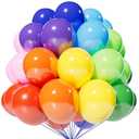 KAWKALSH 120 Balloons Rainbow Set 12 Inches, Assorted Color Latex Balloons Made With Strong Multicolored Latex for Birthday Baby Shower Wedding Party Supplies Arch Garland Decoration