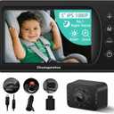 5'' Baby Car Camera with NO.1 Night Vision, USB Powered, Mirror/Normal Mode, 1080P IPS Crystal-Clear Car Baby Monitor With Brightness Setting & 3X Zoom, infant Backseat Camera, S100U, 5inch Black