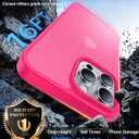 for iPhone 16 Pro Case, [Military-Grade Drop Protection][Anti-Yellowing] Shockproof Protective Translucent Matte Cover for iPhone 16 Pro Phone Case,Hot Pink
