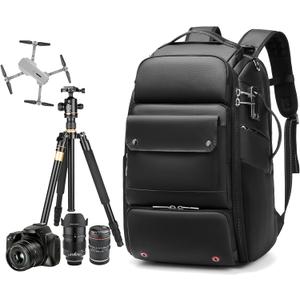 Waterproof DSLR Camera Backpack - Large with TSA Lock, Fits Drone & 17-Inch Laptop