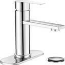Chrome Bathroom Faucet Single Hole Single Handle Vanity Modern Sink RV Bathroom Faucet with Pop-up Drain for 1 - or 3 Hole Sink (Chrome)