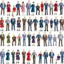 Juexica 100 Pcs Mini People Figurines 1: 50 Scale Model Trains Architectural People Figures Tiny Plastic Miniature Figurines Sitting Standing Model for Miniature Scenes