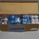 DomeStar 100PCS Christmas Ball Ornaments, Christmas Tree Ornaments Glitter Shatterproof Baubles Snowflakes for Xmas Tree Wreath Party Wedding Decorations (Blue and Sliver)