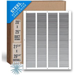 Fits 20x25 Duct Opening | Steel Return Air Grille by Handua | Vent Cover Grill for Sidewall and Ceiling | White | HVAC Cold Air Intake Grille | Outer Dimensions: 21.75"W X 26.75"H Fits 20x25 Duct Opening | Steel Return Air Grille by Handua | Vent Cover Grill for Sidewall and Ceiling | White | HVAC Cold Air Intake Grille | Outer Dimensions: 21.75"W X 26.75"H