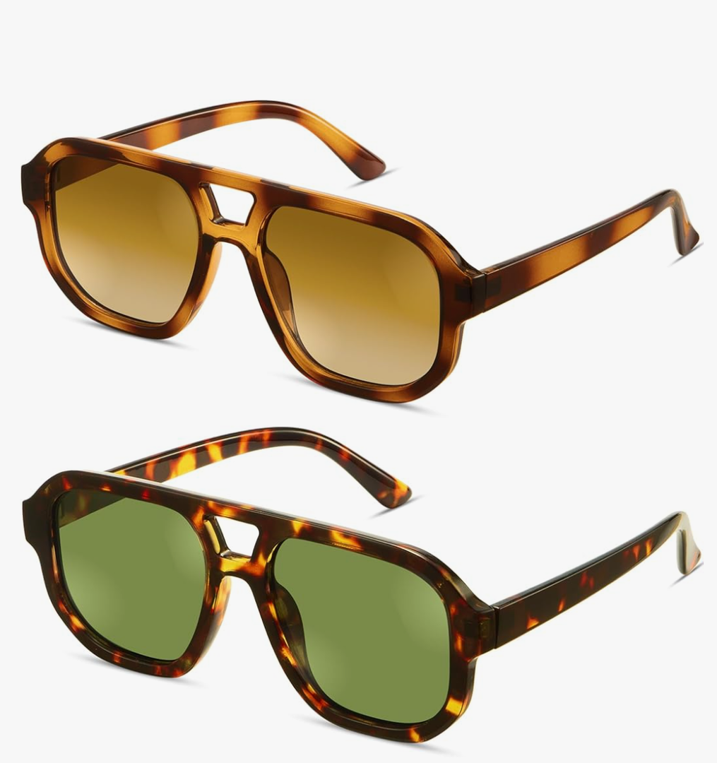 livho Trendy Polarized Square Aviator Sunglasses Women Men Square Eyewear Frame, Retro Sun Glasses for Women Men 2025 Shades