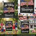 250th Anniversary USA Flag Garden Flag 12 x 18 Inch, 1776-2026 Patriotic American Outdoor Banner, Double Sided Yard Lawn Porch Decoration