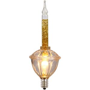 Vickerman 4 Pack C7 Gold Glitter Bubble Replacement Bulb, 5-watt