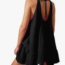 Women Casual Summer Dresses Sleeveless Crew Neck Backless Tunic Mini Dress Loose Flowy Tank Sundress with Pockets, XL