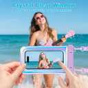 Waterproof Phone Pouch Floating, IP68 Case, Glitter Purple | for iPhone 16/Galaxy S24 | Up to 7.0'' | with Adjustable Lanyard | Dry Bag Beach Essentials | 1 Pack