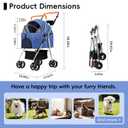 YYW 3 in 1 Pet Stroller with Removable Carrier, Cup Holder & Basket Blue