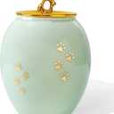 Medium Pet Urns for Dogs Ashes, Ceramics Pet Urn for Dog Cat Ashes (Paw Prints)