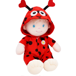 June Garden 12" Sweet Dolly Ladybug - Stuffed Ultra Soft Baby Doll for Birth and Up - Ladybug Outfit