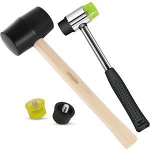 2 PCS Rubber Hammer with 2 Soft Rubber Head,8 Oz & 25mm Multi-function Double Head Mounting Hammer,Suitable For Crafts, Woodworking, Flooring, Camping and Other Industries