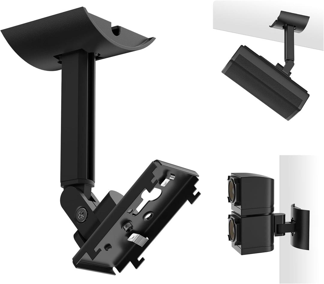 (2 Pack) Adjustable Speaker Wall Mount for Bose Cube Speaker, Ceiling & Wall Mount for Bose UB-20, UB-20 Series II, WB-50 II, Lifestyle, Soundtouch Series, Cinemate, Acoustimass Series Black