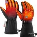 Heated Gloves for Men Women 4800mAh Rechargeable 8H Electric Heated Ski Gloves Waterproof Touchscreen Thermal Winter Warm Gloves for Outdoor Working Fishing Hunting Cycling Skiing Hiking (Medium)
